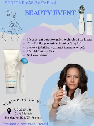 Zveme vás na BEAUTY EVENT do Café Majada Praha 🌸✨ Čeká vás večer plný tipů a triků pro každodenní péči o pleť, představení...
